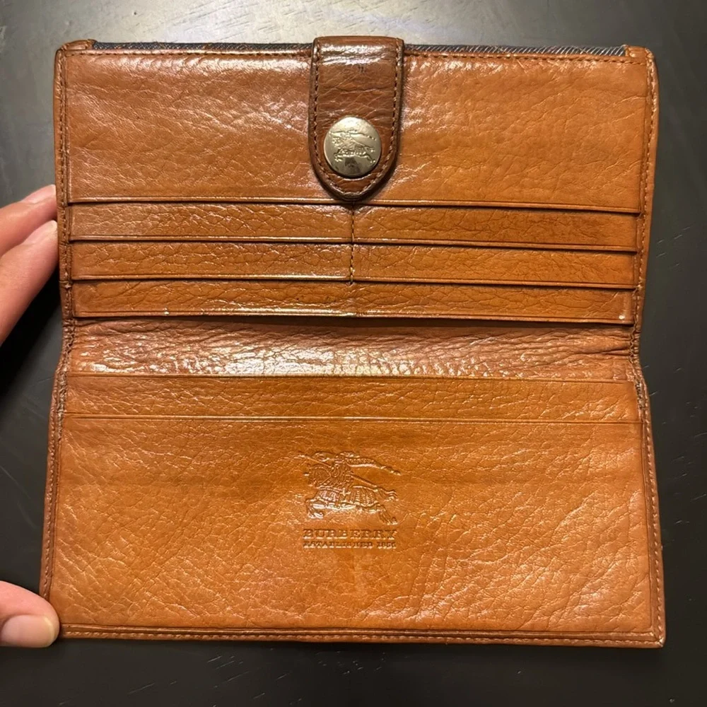 Burberry Quilted Denim And Leather Wallet